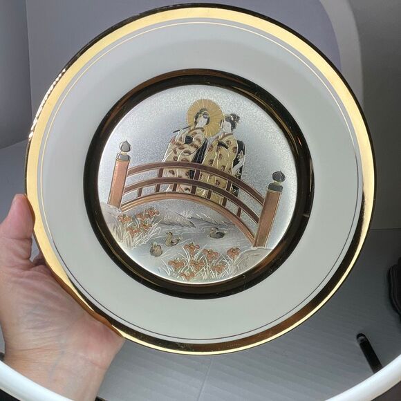 Japanese Chokin art decorative curled edge dish. - Picture 2 of 6